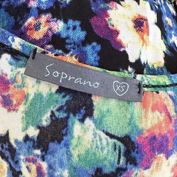 Soprano Colorful Floral Sleeveless Mini Fit And Flare Dress XS - Picture 14 of 14